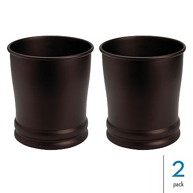 iDesign 2-pc. Round Bronze Steel Bathroom Trash Can Set
