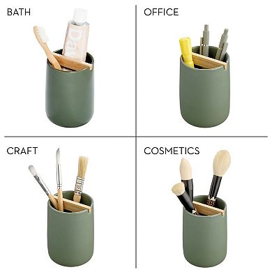 iDesign 2-pc. Toothbrush Holder with Removable Wood Divider Set