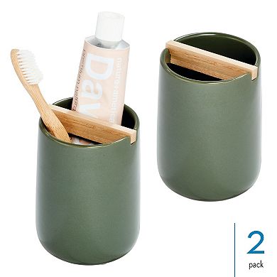 iDesign 2-pc. Toothbrush Holder with Removable Wood Divider Set
