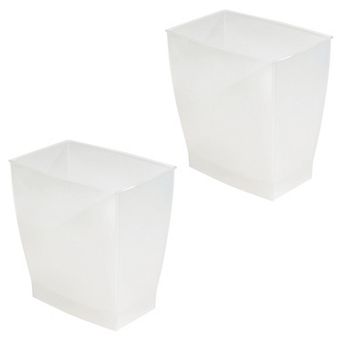 iDesign 2 pc Small Rectangular Bathroom Trash Can Set