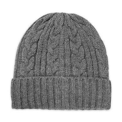 Men's Dockers Ribbed & Cable Knit Beanie with Sherpa Lining