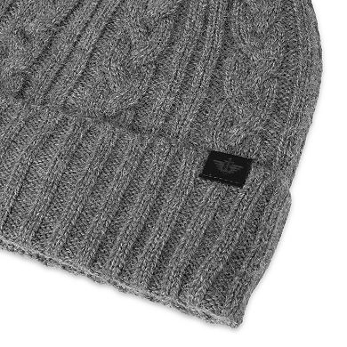 Men's Dockers Ribbed & Cable Knit Beanie with Sherpa Lining