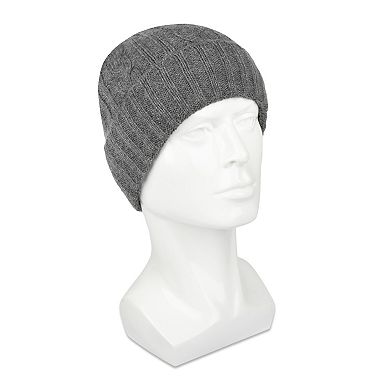 Men's Dockers Ribbed & Cable Knit Beanie with Sherpa Lining