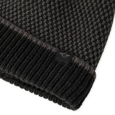 Men's Dockers Sherpa Lined Intarsia Knit Beanie with Rib Knit Cuff