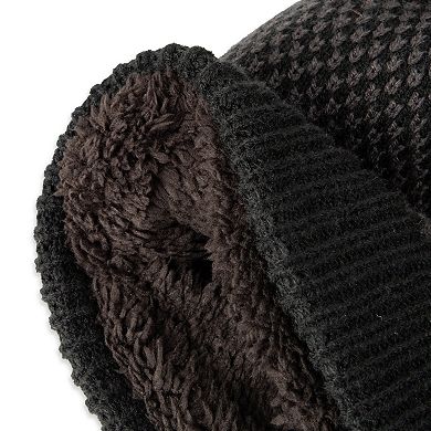 Men's Dockers Sherpa Lined Intarsia Knit Beanie with Rib Knit Cuff