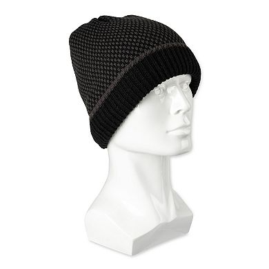 Men's Dockers Sherpa Lined Intarsia Knit Beanie with Rib Knit Cuff