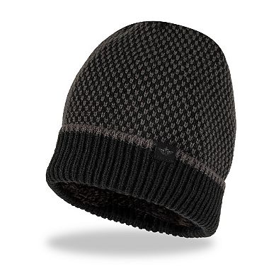 Men's Dockers Sherpa Lined Intarsia Knit Beanie with Rib Knit Cuff