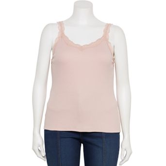 Juniors' Plus Size SO® Lace Trim Cami
