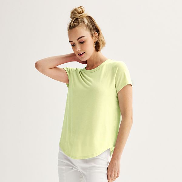 Juniors' SO&reg; Short Sleeve Crewneck Tee - Sea Salt Green (MEDIUM)