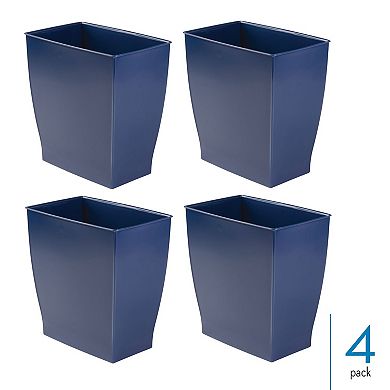 iDesign 4-pc. Navy Blue Small Rectangular Bathroom Trash Can Set