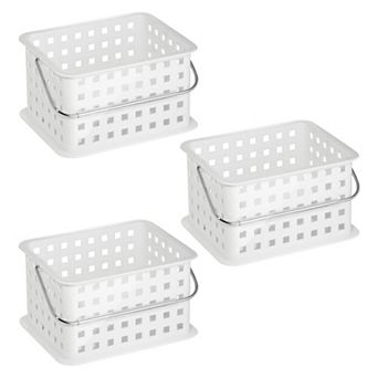 iDesign 3 pc Plastic Portable Shower Basket with Handle Set