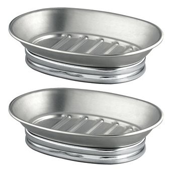 iDesign 2 pc Bar Soap Dish Holder Set