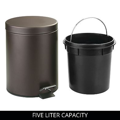 iDesign 2-pc. Bronze Bathroom Step Trash Can Set