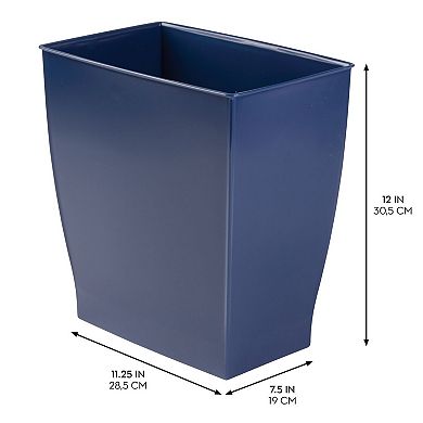 iDesign 2-pc. Navy Blue Small Rectangular Bathroom Trash Can Set