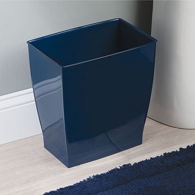 iDesign 2-pc. Navy Blue Small Rectangular Bathroom Trash Can Set
