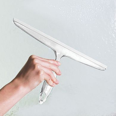 iDesign 2-pc. Clara Plastic Bathroom Shower Squeegee with Wall Hook Set