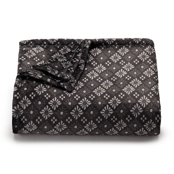 The Big One® Oversized Supersoft Plush Throw Blanket - Gray Geo