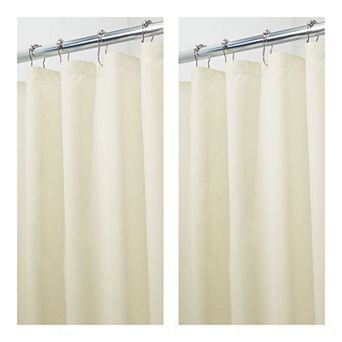iDesign Solid Polyester Shower Curtain 2 pk