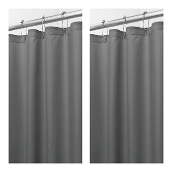 iDesign Solid Polyester Shower Curtain 2 pk