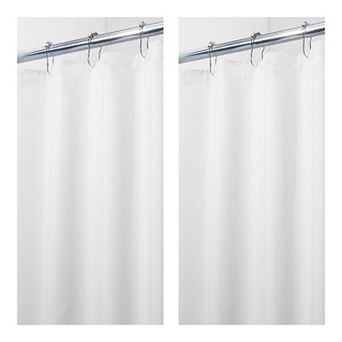 iDesign Solid Polyester Shower Curtain 2 pk