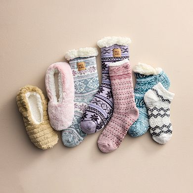 Women's Cozy Soft Faux Fur Ballerina Slipper Socks
