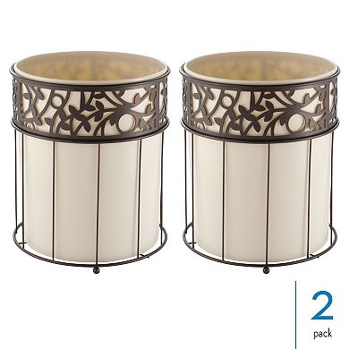 iDesign 2-pc. Metal Vine Plastic Insert Bathroom Trash Can Set