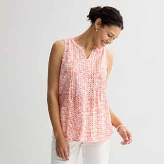 Women's Croft & Barrow® Pintuck Sleeveless Shell Top