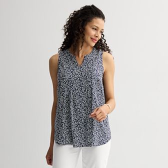 Women's Croft & Barrow® Pintuck Sleeveless Shell Top