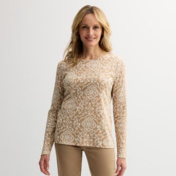 Women's Croft & Barrow® Essential Long-Sleeve Crewneck Tee