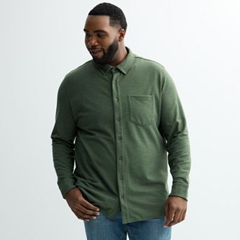 Big & Tall Sonoma Goods For Life® Everyday Long Sleeve Knit Button-Down Shirt