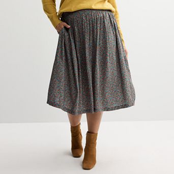 Plus Size Croft & Barrow® Polished Front Pull-On Skirt