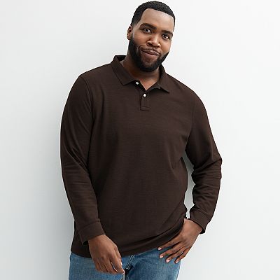Big Tall Sonoma Goods For Life® Long Sleeve Pique Polo- Large