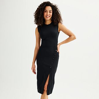 Women's Grey State Snap-Front Midi Dress