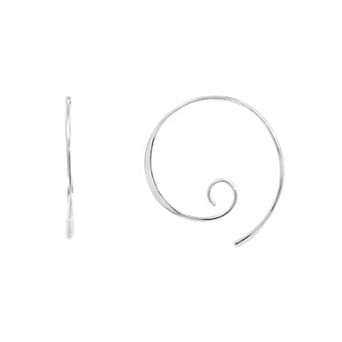 PRIMROSE Sterling Silver Swirl Wire Earrings