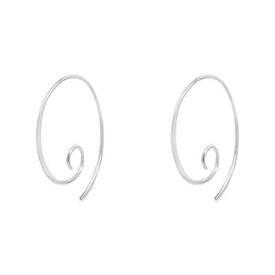 PRIMROSE Sterling Silver Swirl Wire Earrings