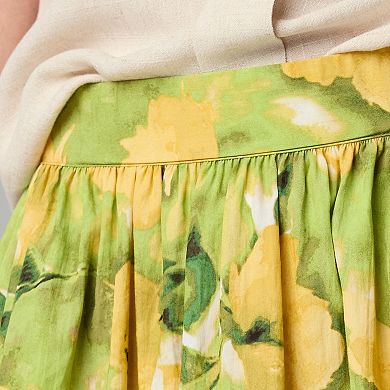 Petite Simply Vera Vera Wang Shirred Midi Skirt