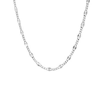 PRIMROSE Sterling Silver Figaro Butterfly Station Chain Necklace