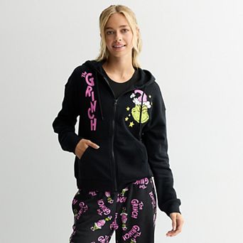 Juniors' Grinch Graphic Zip Up Hoodie