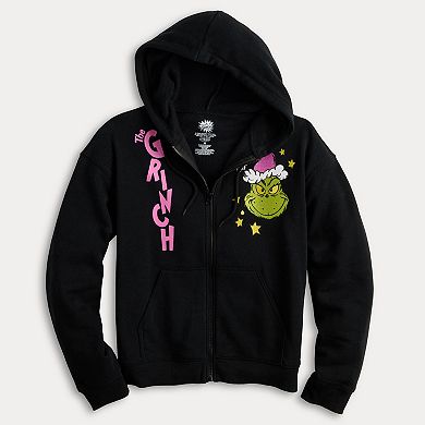 Juniors' Grinch Graphic Zip Up Hoodie