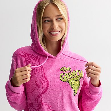 Juniors' Grinch Graphic Woobie Pullover Hoodie
