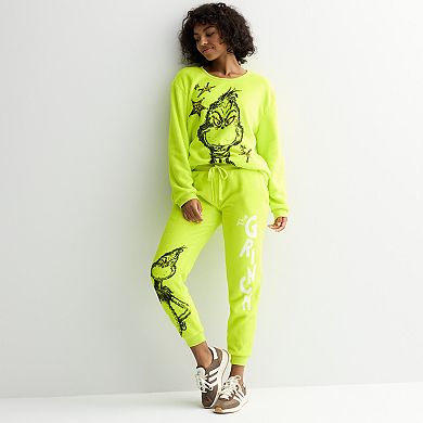 Juniors' Grinch Graphic Woobie Joggers