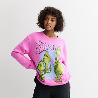Juniors' Grinch Graphic Crew Fleece Sweatshirt