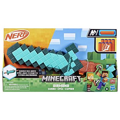 Nerf Minecraft Diamond Sword with 8 Darts