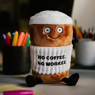 Punchkins Plush Coffee Cup "No Workee" Soft Toy