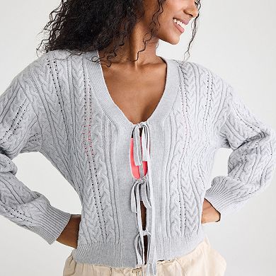 Juniors' Aeropostale Cable Knit Multiwear Sweater