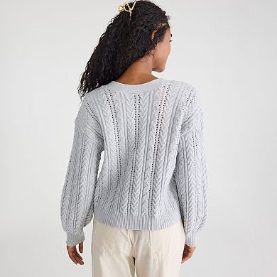 Juniors' Aeropostale Cable Knit Multiwear Sweater
