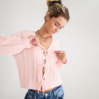 Juniors' Aeropostale Cable Knit Multiwear Sweater