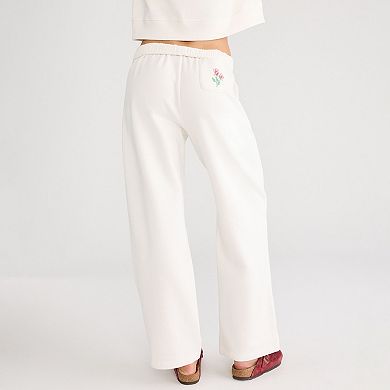 Juniors' Aeropostale Straight Leg Pants with Embroidered Detail