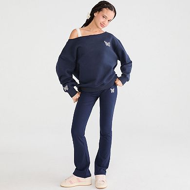 Juniors' Aeropostale Off the Shoulder Butterfly Graphic Sweatshirt