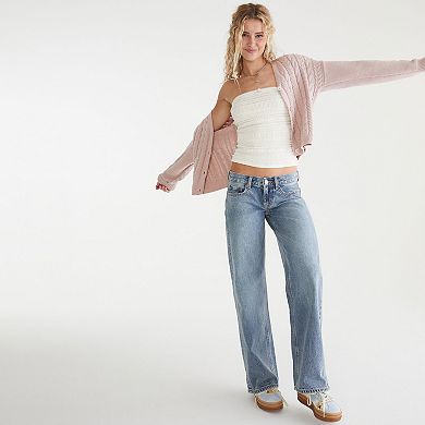 Juniors' Aeropostale Super Low Rise Baggy Wide-Leg Jeans
